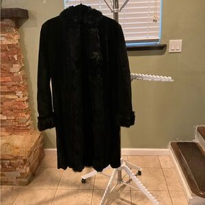 Wilsons Leather Black suede and Rabbit fur Jacket